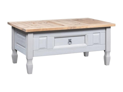 Mexican pine coffee table, Meublita range, grey, 100x60x45 cm