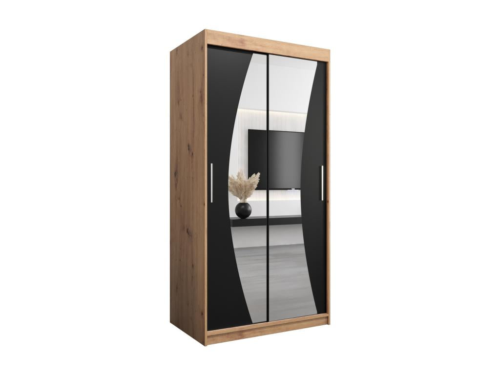 Meublita Sliding Door Wardrobe 200/100/62 2 Doors Meublita/Black