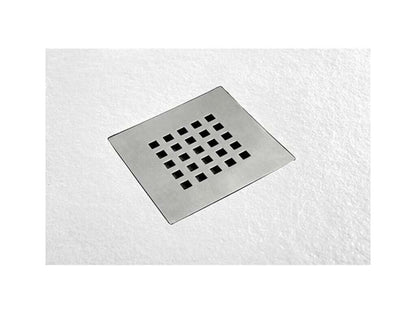 Meublita Slim White 80x95 cm Shower Tray in Synthetic Resin and Marble Powder with Free-Mounting Drain