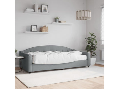 Daybed with light grey mattress 90x200 cm fabric