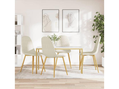 Set of 4 cream velvet dining chairs