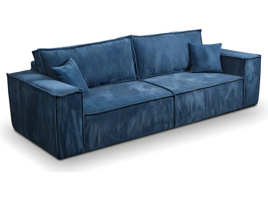 Meublita 4-seater convertible sofa with storage, corduroy blue