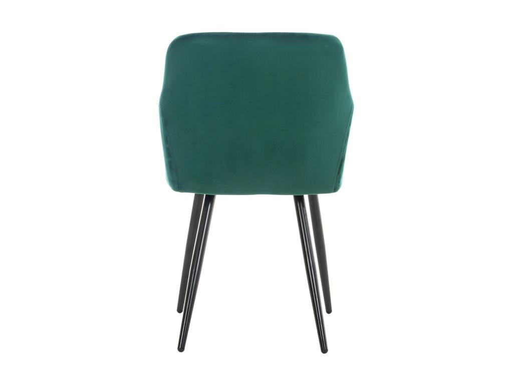 Set of 4 Gondola Chairs - Velvet/Metal - Green - Meublita