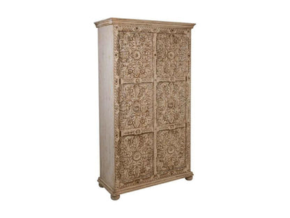 Handcrafted brown wooden cabinet 102x44x183h