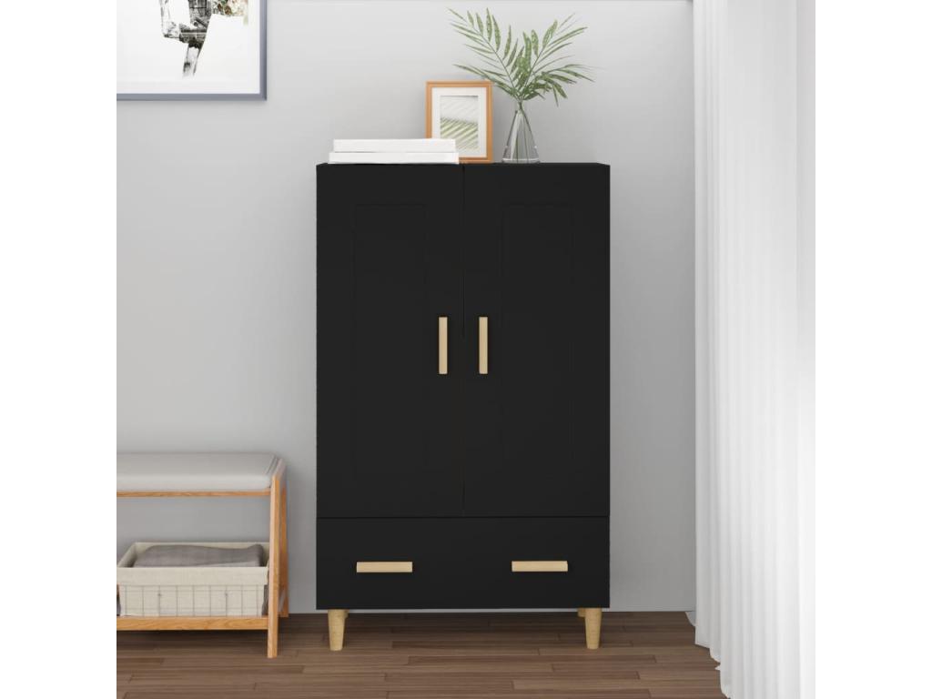 Black tall sideboard 70x31x115 cm engineered wood