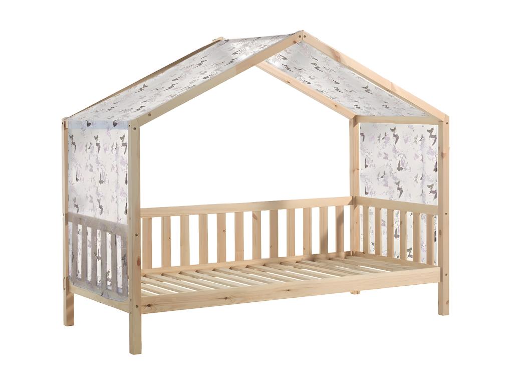 Meublita - House Bed with Guardrails 90x200cm Complete Natural Pine