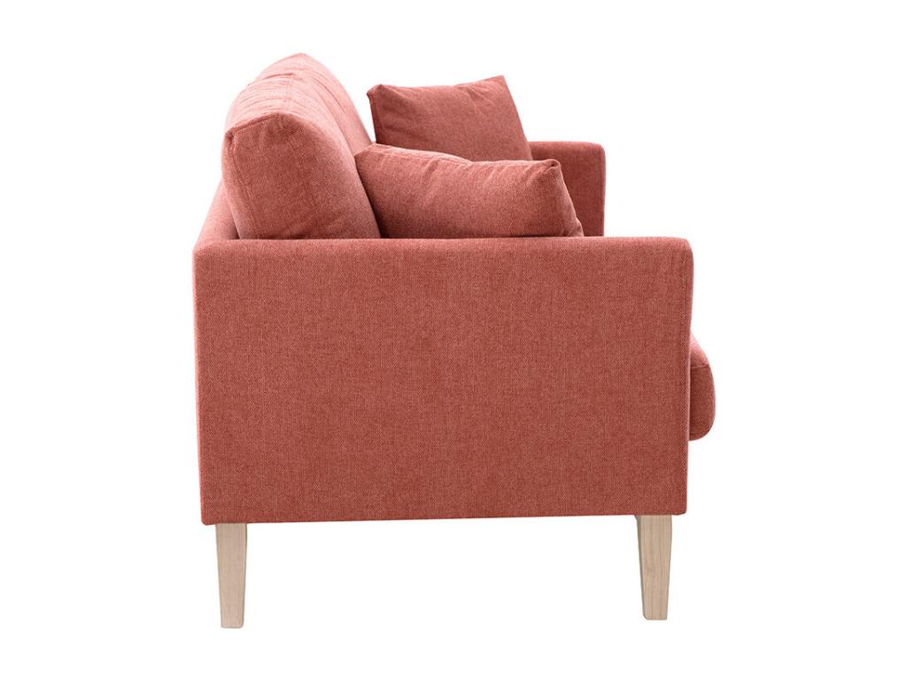 Removable 2-seater Scandinavian sofa in textured velvet-effect fabric from Vertchez and light wood from Vertchez