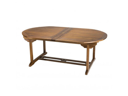 Meublita - Garden table for 10/12 people - oval with double extension, 200/300x120 cm, in oiled teak wood
