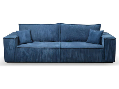 Meublita 4-seater convertible sofa with storage, corduroy blue
