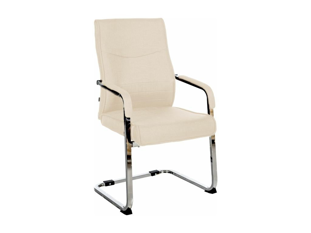 Rocking chairs - Fabric / Chrome-plated metal - Cream - Meublita