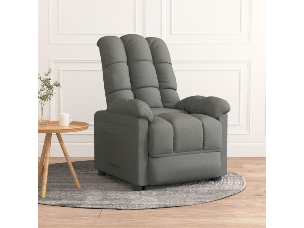 Dark Grey Fabric Reclining Armchair