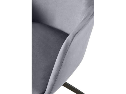 Chairs with armrests - Velvet / Matte black metal - Dark grey - Meublita