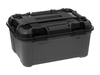 120L Black Polypropylene Storage Box with Wheels and Lock by Meublita