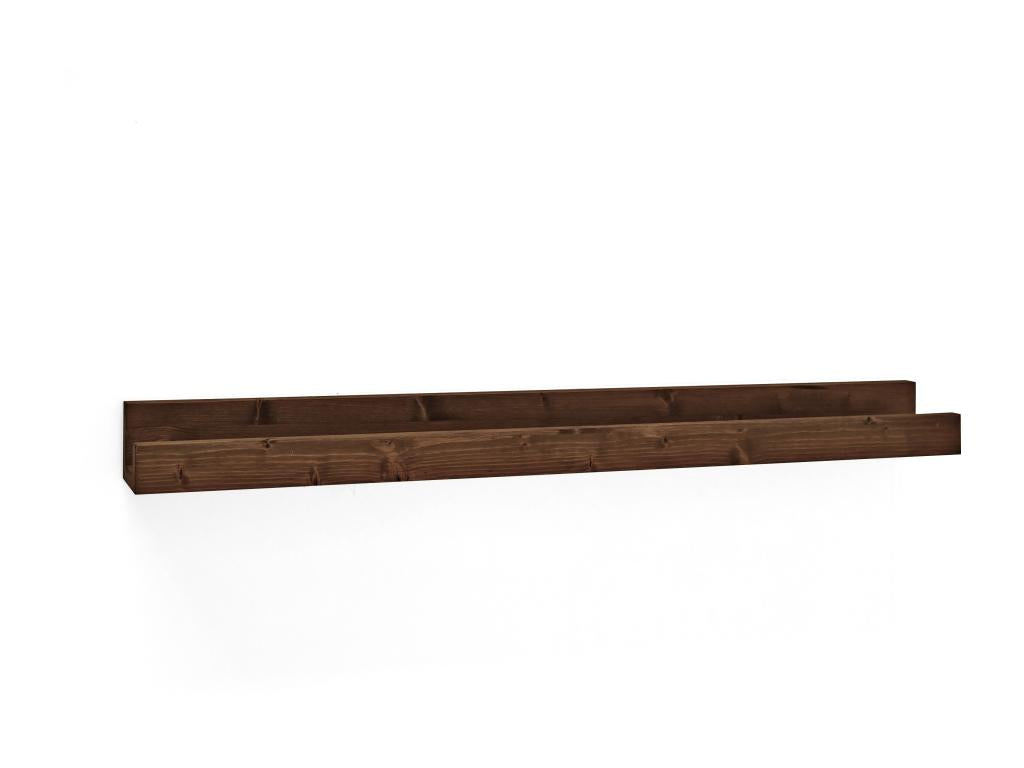 Pack of 2 floating shelves in brown pine wood, 50x7cm - Meublita