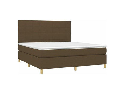 Meublita bed base with mattress and LED, dark brown, 180x200