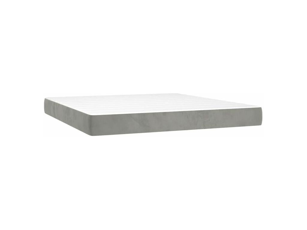 Meublita bed base with mattress and LED, light grey, 180x200