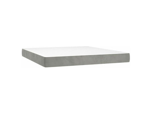 Meublita bed base with mattress and LED, light grey, 180x200