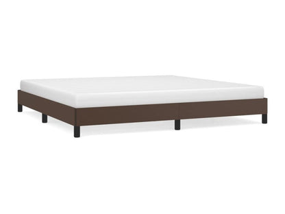 Brown faux leather bed frame (without mattress) 200x200 cm