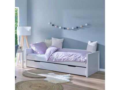 Meublita - Trundle Bed 90x200cm in Solid Pine, White Stained