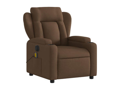 Brown fabric electric reclining massage chair