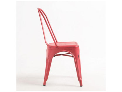 Kontoir Vintage Industrial Steel Chair - Red