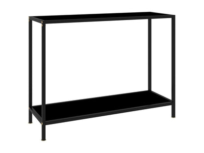 Black console table 100x35x75 cm Tempered glass