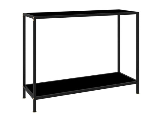 Black console table 100x35x75 cm Tempered glass