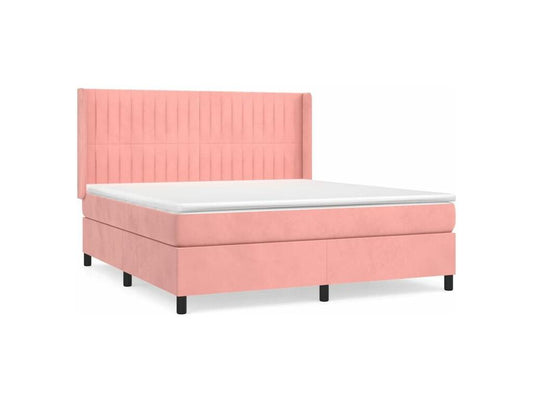 Meublita bed base with 180x200 cm pink velvet mattress