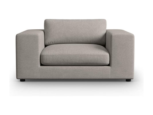 Meublita - Trendy 1.5-seater sofa in grey structural fabric - 156x122x72cm