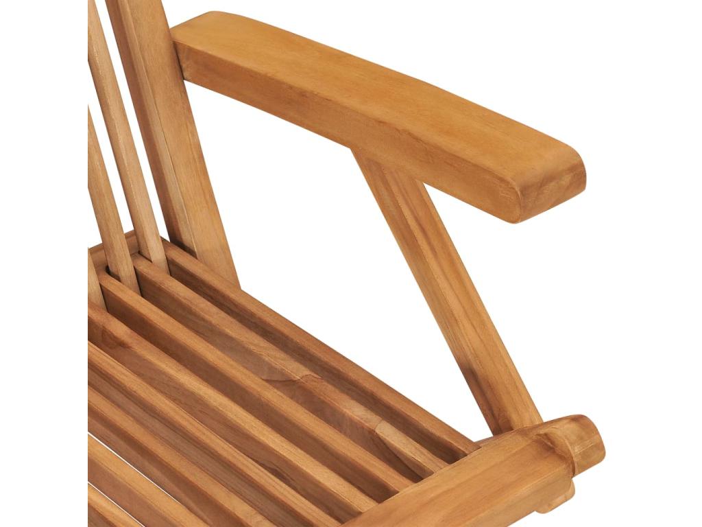 Folding garden chairs, 2 pieces, solid teak wood, 3