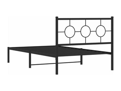 Metal bed frame with black headboard, 107x203 cm