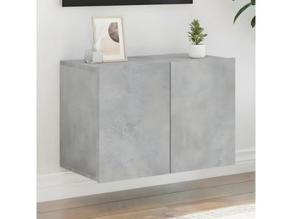 Concrete grey wall-mounted TV unit, 60x30x41 cm