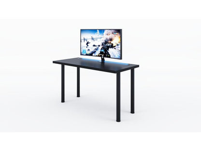 Meublita black desk with LED lighting, Meublita computer desk, gaming desk, 120x73x60 cm