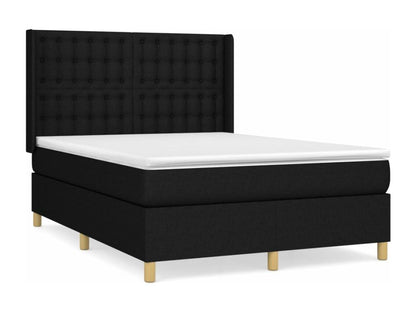 Meublita bed base with black mattress, 140x190 cm, fabric