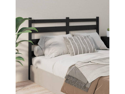 Black headboard 156x4x100 cm Solid pine wood