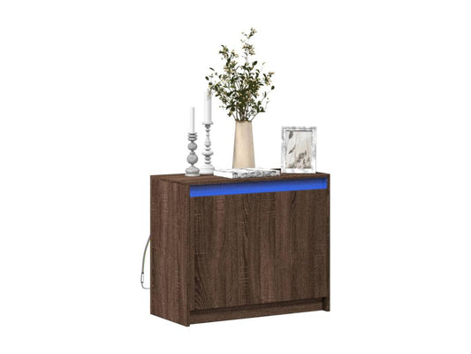 Buffet with LED lighting, brown oak, 72x34x61 cm, engineered wood