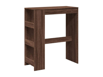 Bar table with shelves, brown oak, engineered wood