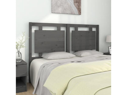 Grey Headboard 145.5x4x100 cm Solid Pine Wood