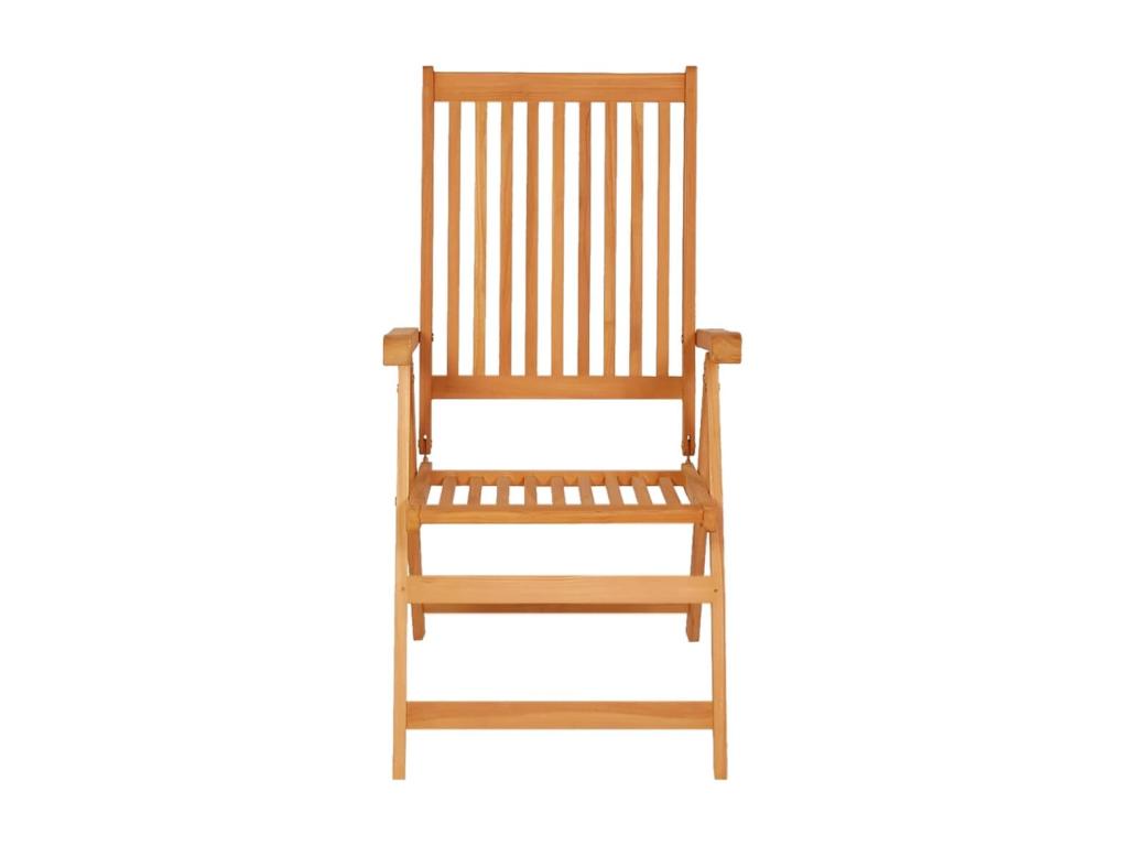 8-piece reclining garden chairs with cushions, solid teak