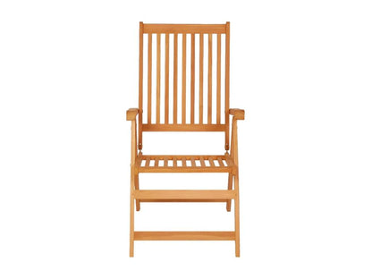 8-piece reclining garden chairs with cushions, solid teak
