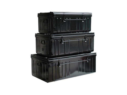 Premium black steel storage canteen, set of 3, 95, 130 and 175 liters
