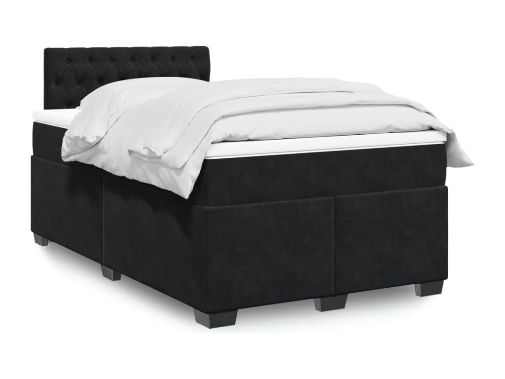 Meublita bed base with black velvet mattress 120x190 cm