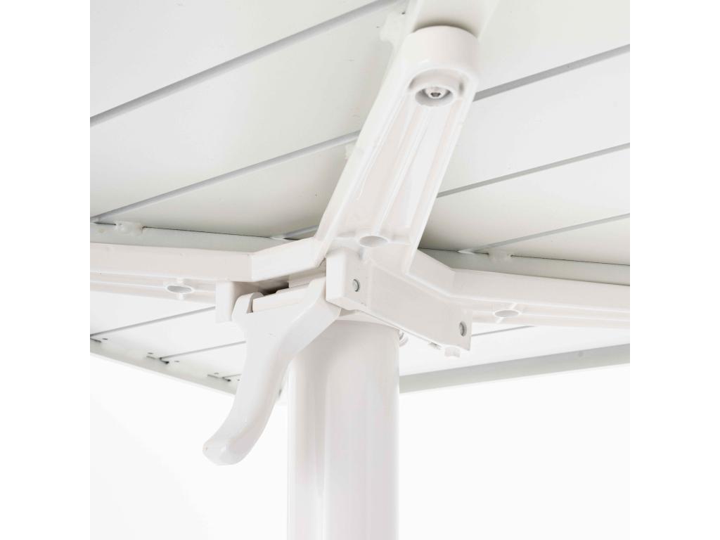 60x60 cm tiltable high table for terrace in white aluminum