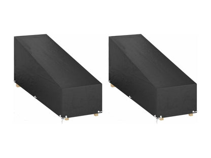 2-piece chaise lounge covers with 12 eyelets, 200x65x35/60 cm, PE