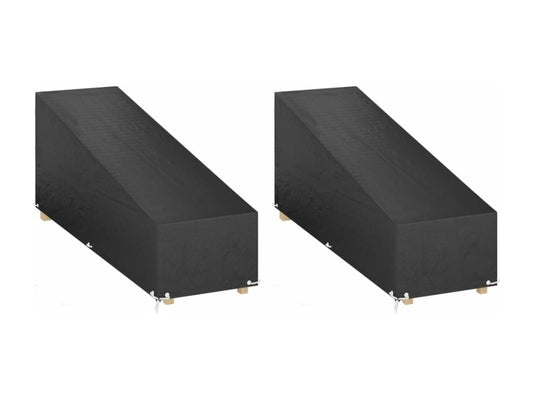 2-piece chaise lounge covers with 12 eyelets, 200x65x35/60 cm, PE