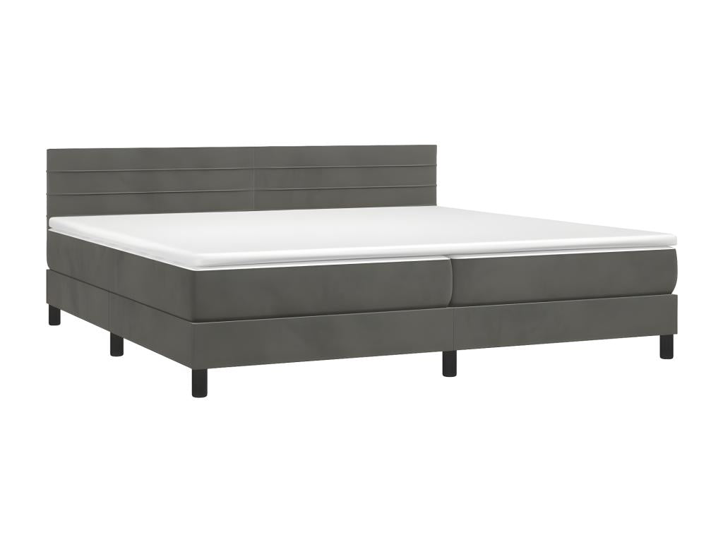Upholstered bed base and mattress, Dark Grey 200x200 Velvet 4