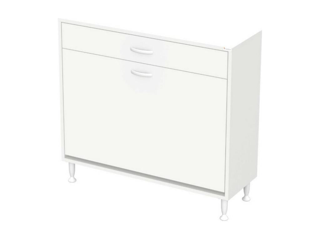 Aktif White Linen Cabinet 90x32.5x88 cm Meublita