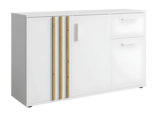 Meublita Chest of Drawers - 3 Doors and 1 Drawer - Modern Design in White and Oak Finish