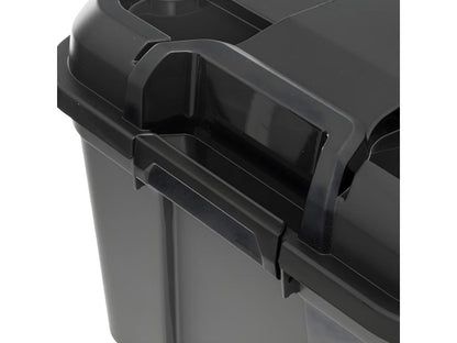 120L Black Polypropylene Storage Box with Wheels and Lock by Meublita
