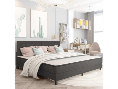 Upholstered bed base, dark grey fabric, 200x200 cm